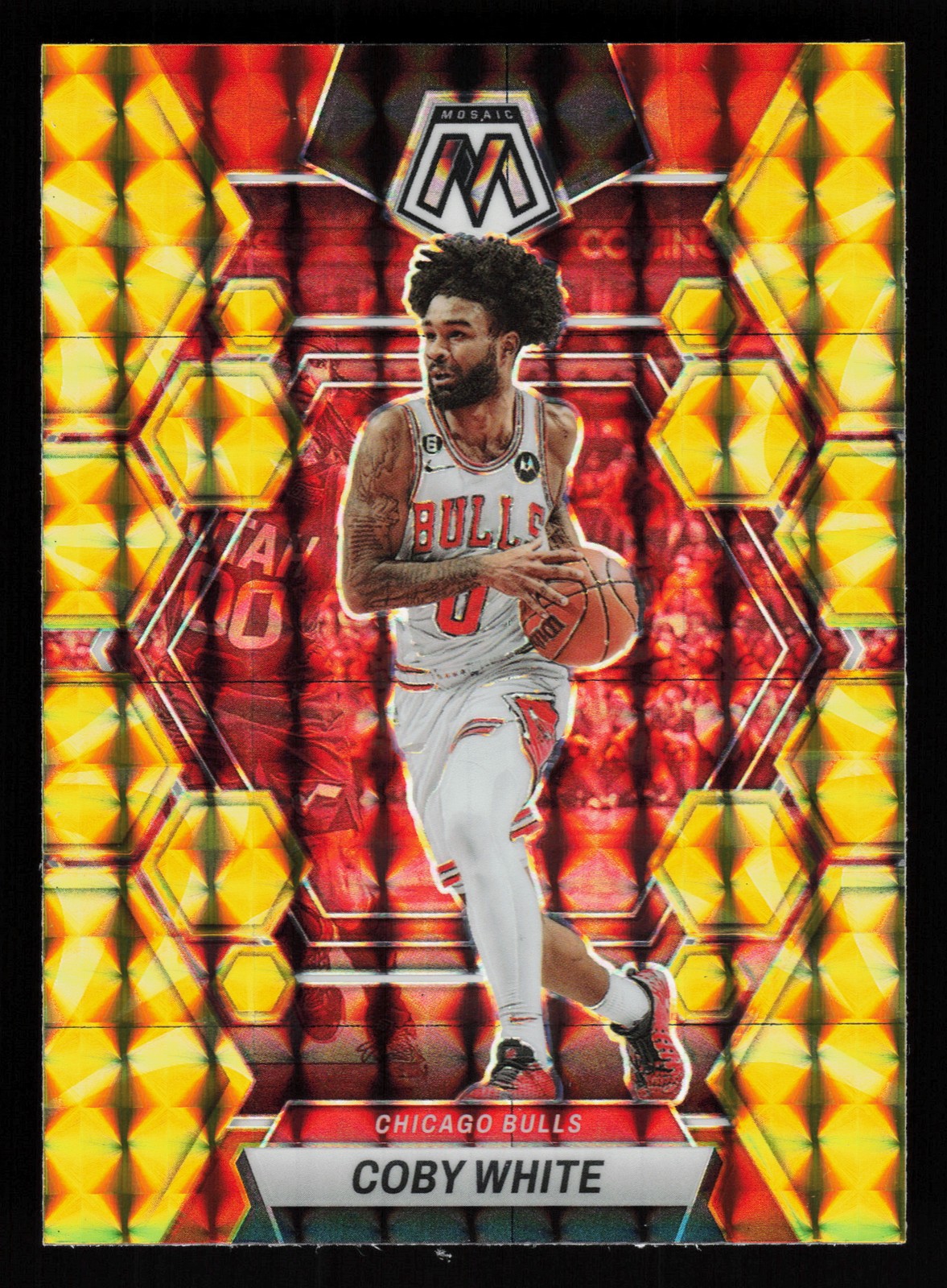 2022-23 Panini Mosaic Reactive Yellow #64 Coby White - Chicago Bulls