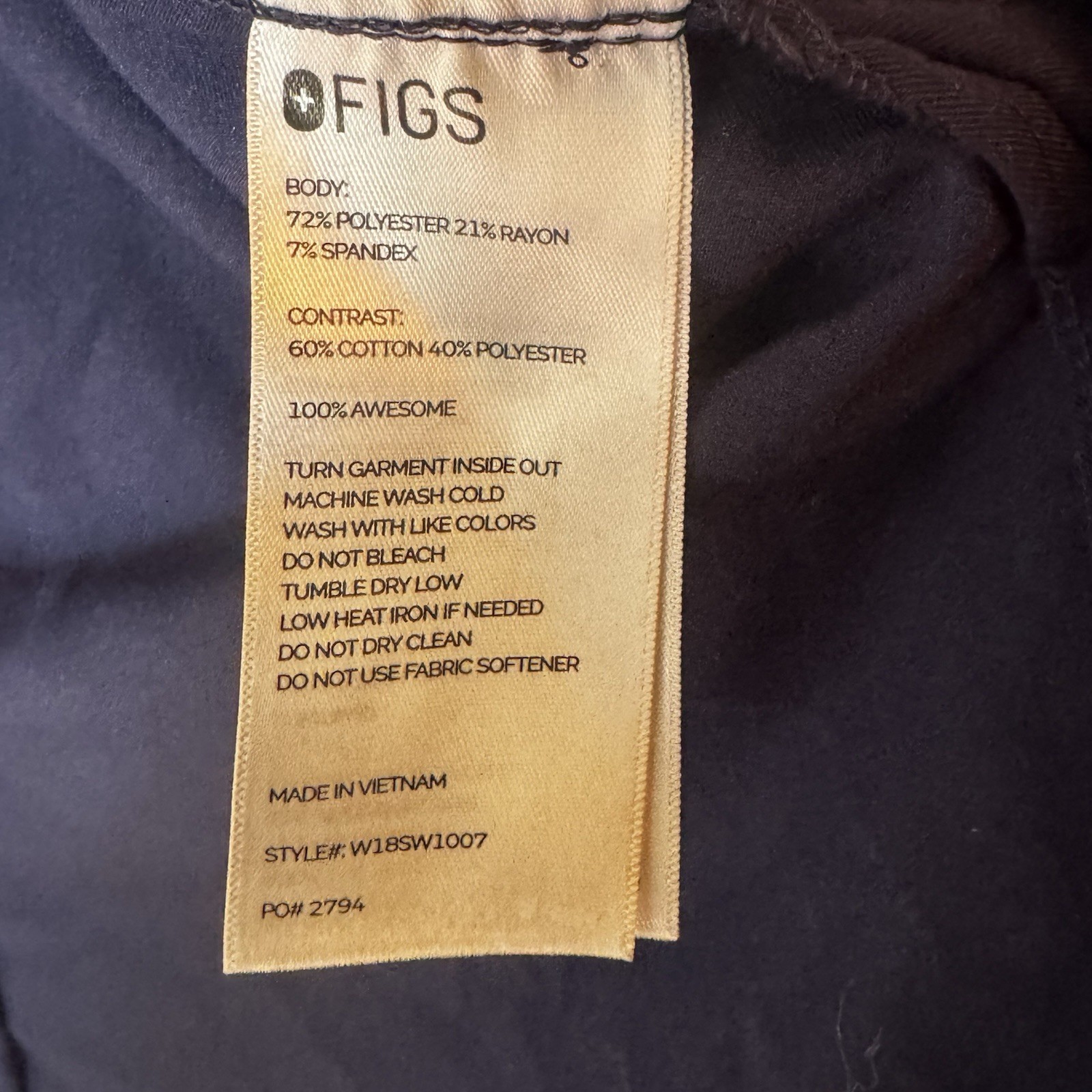 FIGS Technical Collection Zip Up Jacket Navy Blue… - image 8