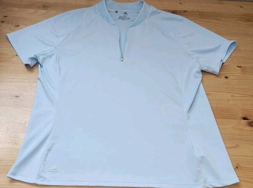 Womens XL ADIDAS 1/4 Zip Lightweight S/S Light Blue Golf Polo Shirt - USED ONCE - Picture 5 of 5