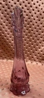 Vintage Fenton Glass Bud Vase Cabbage Rose Pink 10in Stamped Great Condition