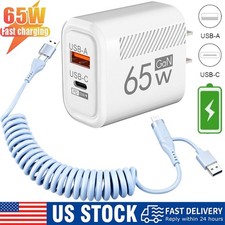 65W Super Fast Charging USB Type C Wall Charger For Samsung iPhone Android Phone