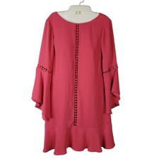 White House Black Market Shift Dress Size 4 Drama Sleeves Cocktail Evening
