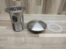 Danze 1-1/4 Lavatory Grid Strainer With Over Flow & Sink Drain Cover Br. Nickel 