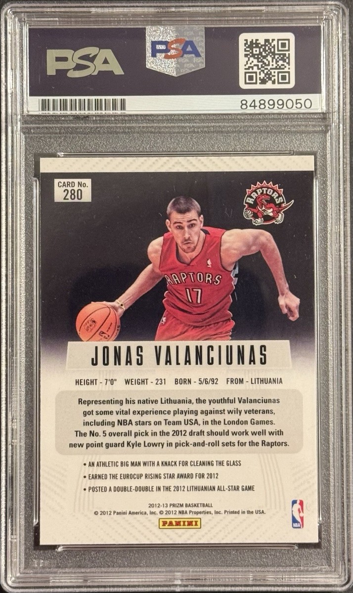 その他 1 of 1 2012-13RC JONAS VALANCIUNAS Jonas Valanciunas 2012/2013 Prizm Rookie Card Signed PSA/DNA
