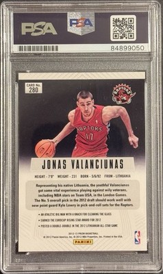 Jonas Valanciunas 2012/2013 Prizm Rookie Card Signed PSA/DNA