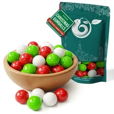Christmas Gumballs – Red, Green & White Bubble Gum, Candy Buffet & Party Favors