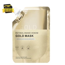 Retinol & Snake Venom Gold Peel-Off Mask, Hydrating & Firming Facial, Anti-Aging