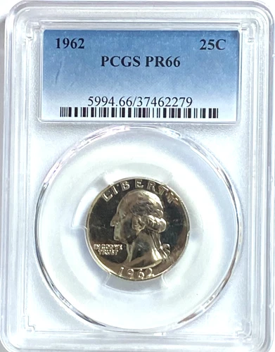 1962 25c Washington Proof Silver Quarter Dollar PCGS  PF66