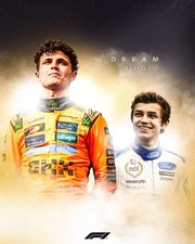 Lando Norris Champion MCLAREN Formula 1 LAMINATED 420mm POSTER, MOTOR RACING CAR