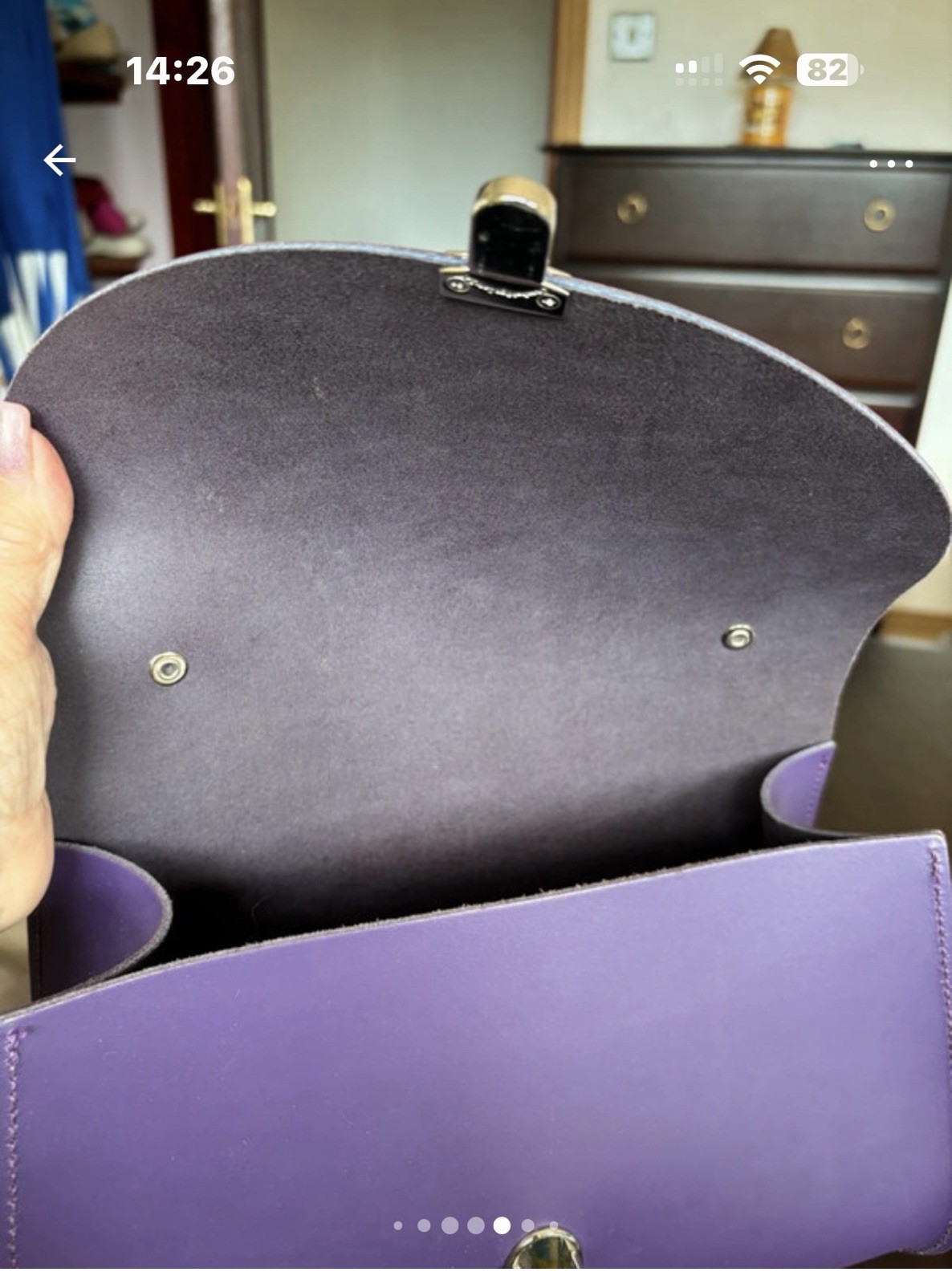 Cambridge satchell Company Large Purple Poppy Bag New Without Tags image 6