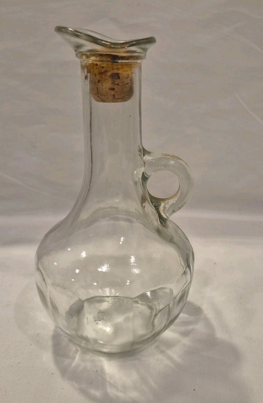 Vintage Cruet Oil-Vinager-Dressing Glass Decanter Jar 