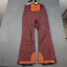 Trew Gear Chariot Bib Pants Mens Large Brown Orange Waterproof Ski Snowboard
