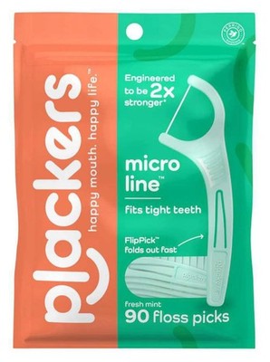 Plackers Micro Dental Flossers, Mint, (Pack of 36), 90 3 Count 90) 
