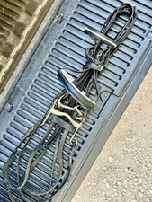 Döbert’s Classic German dressage double bridle-black/white leather