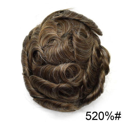 Mens Human Hair Replacement System Injection Skin Men Toupee Wig Hairpieces US - Picture 55 of 73