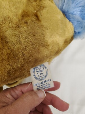 VINTAGE Dollcraft Novelty Large Stuffed Toy Plush Dog- 19 Brown