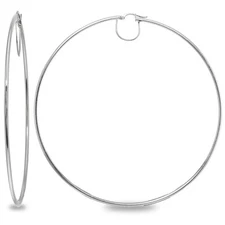 Sterling Silver 2x90mm Polished Round Extra Large Hoop Earrings