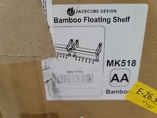 JACKCUBE DESIGN Set of 2 Bamboo Floating Shelves Wall Mount Organizer for Living