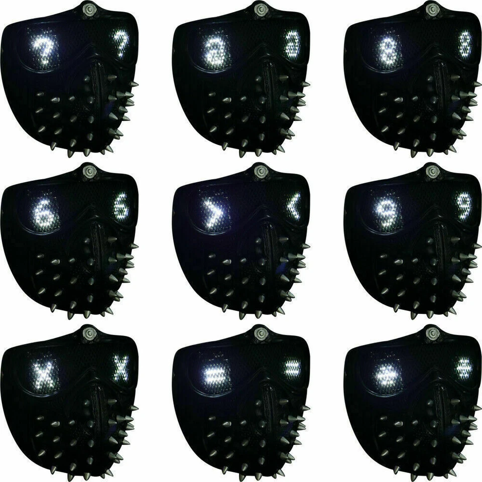 Cosplay Watch Dogs 2 Mask Marcus Wrench LED Remote Control Mask Handmade Props - Image 2 of 4