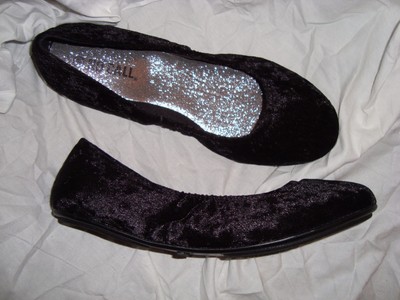 crushed velvet flats