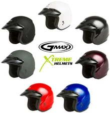 Gmax OF-2 Helmet Open Face Removable Coolmax Interior 5 Snap Design DOT XS-4XL