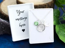 Spiral Necklace, Personalised Gift, Celtic Jewellery, Pagan Symbol, Life Rebirth