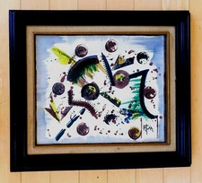 MANUEL FELGUEREZ GOUACHE, INK ON THICK PAPER PAINTING 2 ARTWORKS