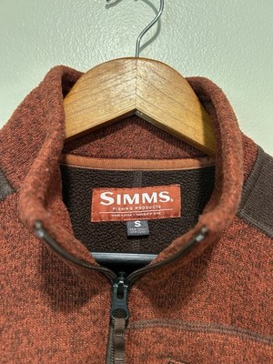 Simms Rivershed Sweater Quarter Zip In The Color Forest - Size Small