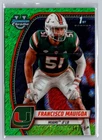 2024 Bowman Chrome University Football Shimmer Green Refractor Francisco Mauigoa #30