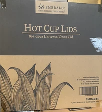 Emerald Eco Universal Hot Cup Dome Lids EMR4941 (1000ct Case)