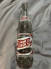 Vintage Pepsi Cola Double Dot Red/White 8oz Soda Bottle SAN FRANCISCO CAL 1948