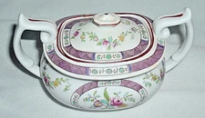 SPODE COPELAND'S CHINA Gilman Collamore Floral w/ Lavender  *SUGAR BOWL w/ COVER
