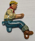 Vintage Marx Tin Wind-up Figure Farm Tractor Farmer Original, Used in other Toys