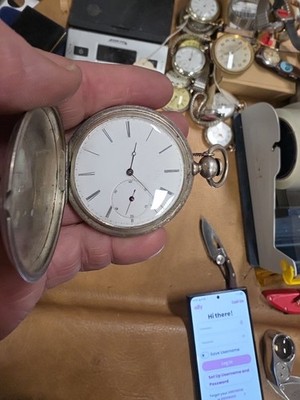 #5344 Antique Pocket Watch Albert Lavallee Geneva ''FINE SILVER'' ''Working''