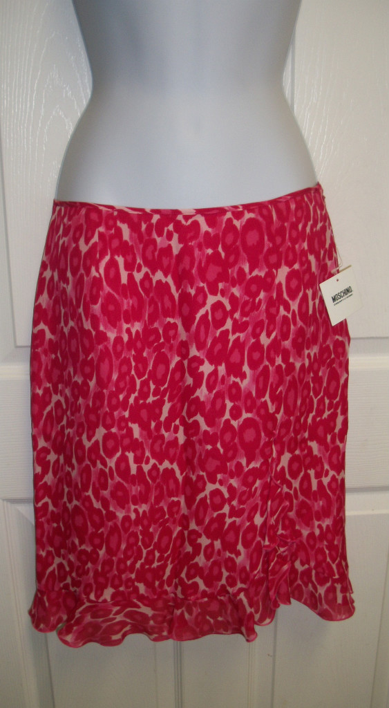 NEW MOSCHINO CHEAP & CHIC FABULOUS PINK LEOPARD ANIMAL RUFFLE SILK SKIRT 8 42 image 9