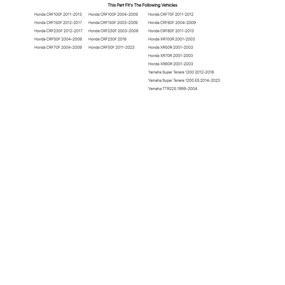 Fastway Air Ext Motorcycle Foot Pegs Kit Clear For HONDA XR70R 2001-2003 - Image 2 of 2