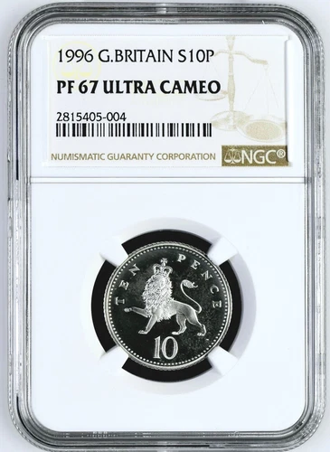 1996 Great Britain Silver 10 Pence Proof NGC PF 67