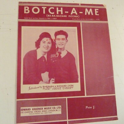 songsheet BOTCH-A-ME (ba-ba-baciami piccina) Barbara & Richard Lyon 1941