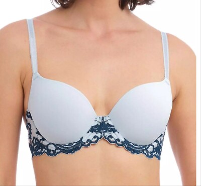 Wacoal Instant Icon BH Artic Ice Titan Blue 38DD Padded Contour T-Shirt 853322