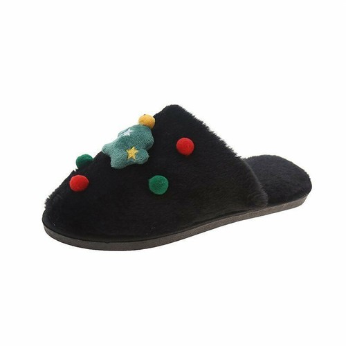 Pantofole da donna in pelliccia sintetica morbide foderate in pelliccia scarpe basse Natale morbide nuove - Foto 8 di 15