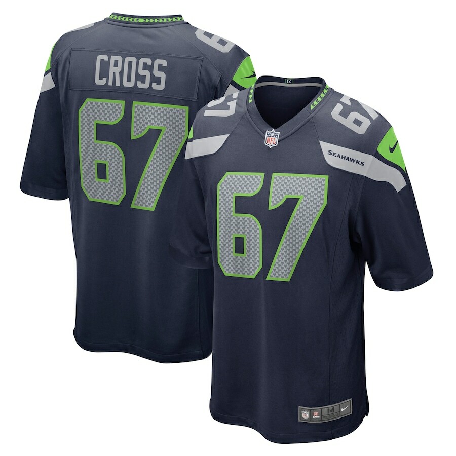 Seattle Seahawks Charles Cross #67 Nike Navy 2025 Official NFL