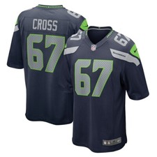 Seattle Seahawks Charles Cross #67 Nike Men's Navy Official NFL Game Jersey