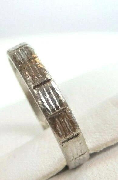 Antique Art Deco Wedding Band Ring Platinum Finger Size 4.5 UK-I 2.98MM - Image 4 of 4