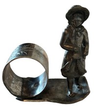 ANTIQUE AURORA S.P. MFG & CO. SILVERPLATE NAPKIN RING HOLDER 45 Victorian Girl
