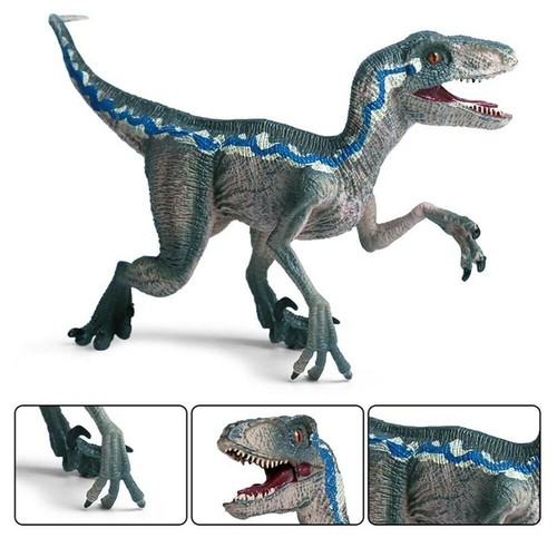 Jurassic Blue Raptor Dinosaur Figure Velociraptor Figurine Kids Toy Educational - Picture 1 of 11