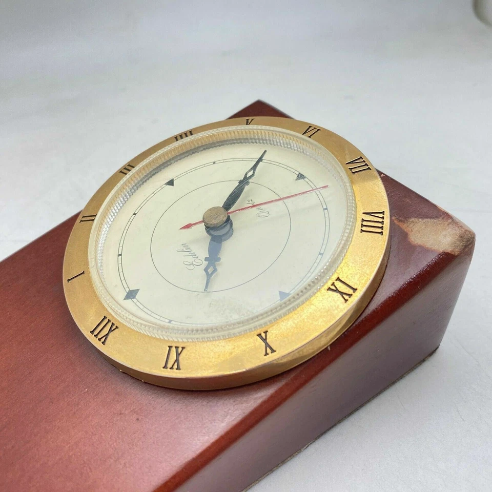 Wood Desk Clock US News Edelin Quartz Cordless Battery Shelf Clock -CHECK DES^ - Image 4 of 4