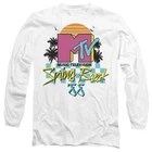 MTV Spring Break Checkerboard Unisex Adult Longsleeve T-Shirt, White