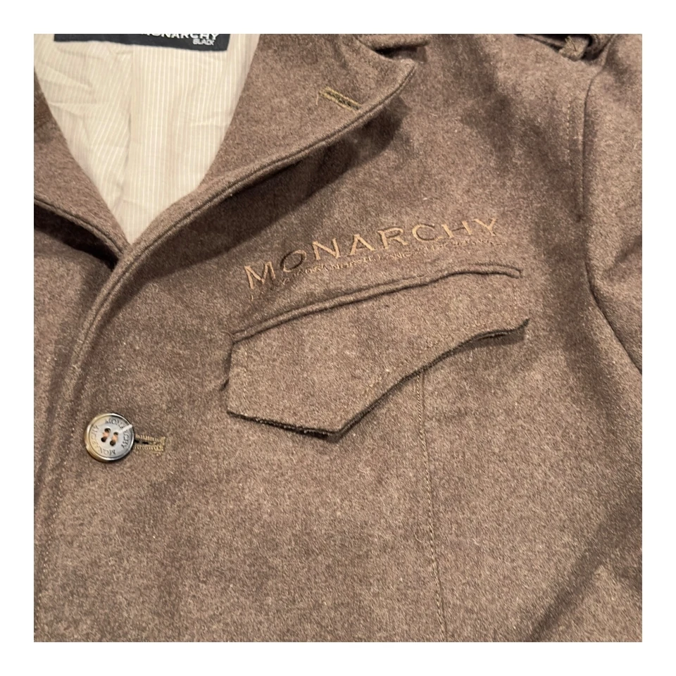 Abrigo de lana Monarchy para hombre talla 44 grande marrón clásico elegante cálido excelente Foto 3 de 4