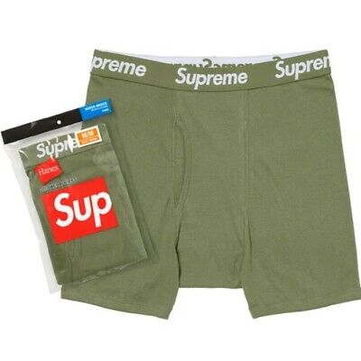 Supreme Hanes Boxer Briefs (2 Pack) Olive Size 2XL/XXL Extra Extra Large  NEW NIB 