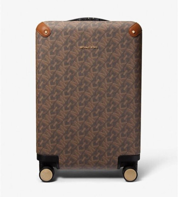 NWT MICHAEL KORS 20'' Empire Signature Logo Carry-on Suitcase Trolley in Brown